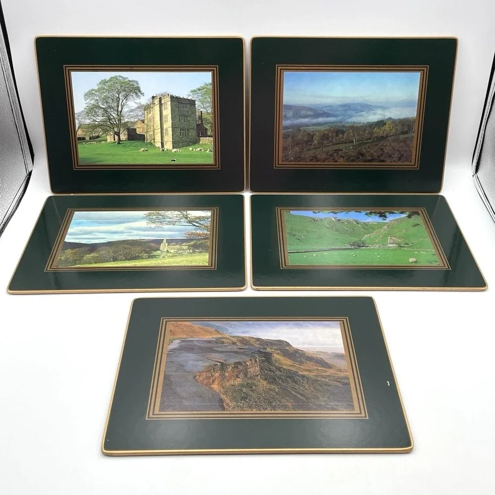Vintage 1990s Hedgerow Derbyshire England‎ Cork Back Placemats Set of 5